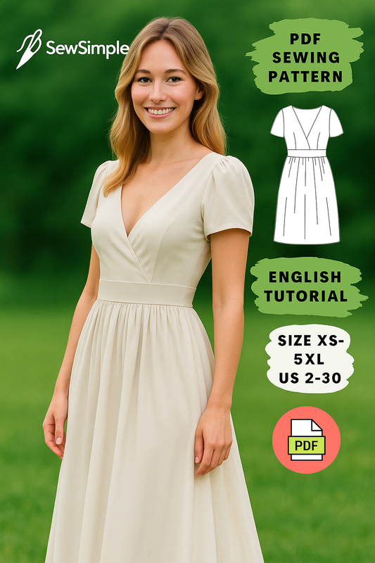 V-neck dress pattern, puff sleeve dress, pleated dress pattern, Renaissance dress pattern, elegant dress sewing pattern, formal dress pattern, historical dress sewing pattern, Renaissance gown sewing pattern, pleated skirt dress pattern, puff sleeve dress tutorial, V-neck puff sleeve dress, wedding dress sewing pattern, elegant evening dress pattern, vintage dress sewing, historical costume dress, Renaissance fair dress pattern, sewing pattern XS-5XL, custom fit dress, feminine dress pattern, elegant sewing