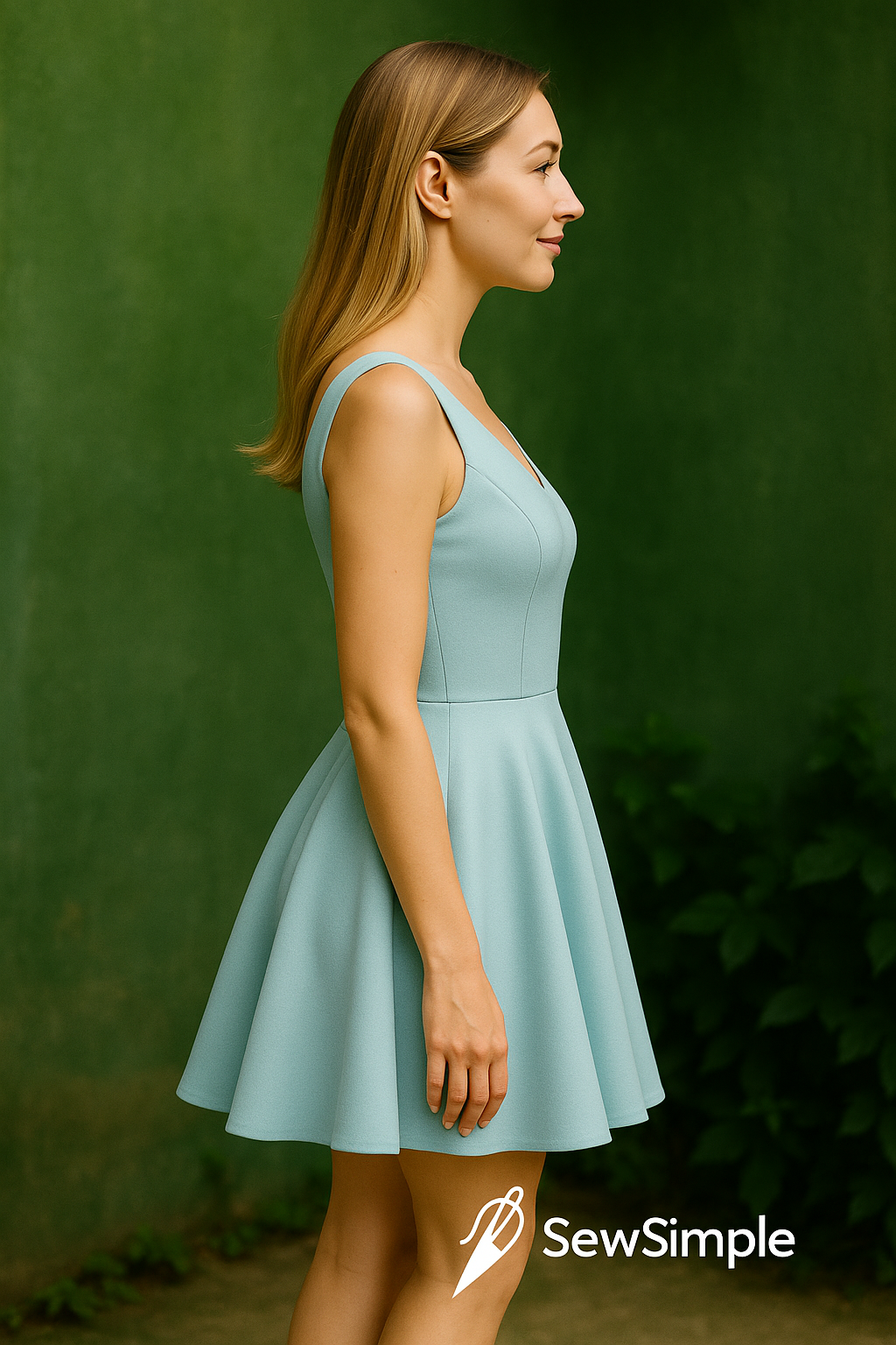 fit and flare dress pattern, sleeveless V-neck dress, cocktail party dress pattern, evening gown pattern, elegant dress pattern, minimalist dress sewing pattern, sewing pattern XS-5XL, formal dress pattern, flattering dress design, cocktail dress tutorial, evening gown sewing pattern, V-neck dress sewing pattern, light blue dress pattern, party dress pattern, fit and flare pattern, sewing pattern for special occasions, wedding guest dress pattern, evening wear pattern, sewing pattern for summer dress, cockt